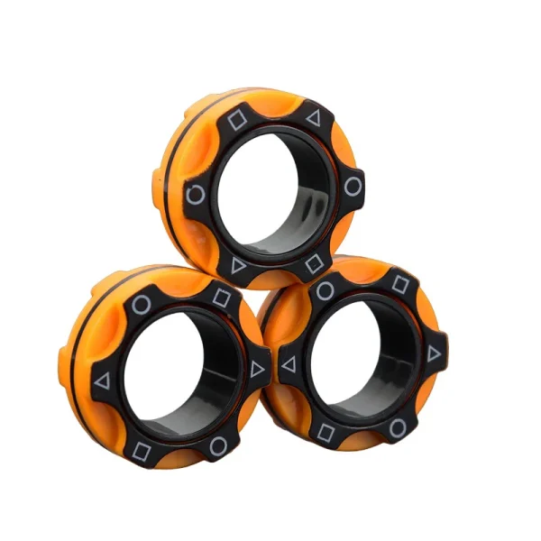 Math Finger Ring Magnetic Finger Rings Fidget Spinner Toy Anti-Stress Anxiety Relief ...