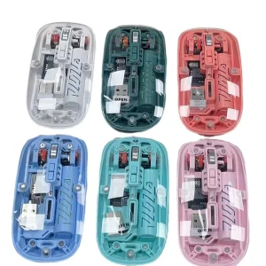 Transparent Wireless Mouse Dual Mode 2.4G + BT Rechargeable Noiseless Cordless - Image 4