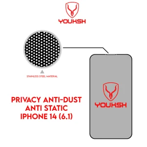 YOUKSH Apple iPhone 14 Anti Static Glass Protector With YOUKSH Installation Kit - Image 3