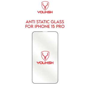 YOUKSH Apple iPhone 15 Pro Anti Static Clear Glass Protector With YOUKSH Installation Kit - Image 1